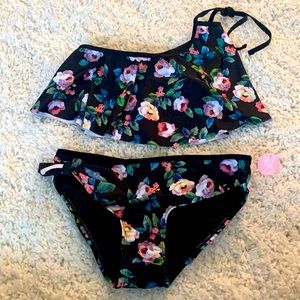 Girls two piece floral swimsuit